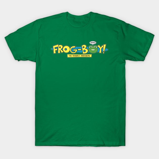 Frog-Boy logo w/ yellow lettering T-Shirt by Hyperbolic_Fabrications